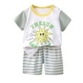 thumbnail image 1 of YABCSAZ Toddler Baby Boys Girls Summer Clothes Set Short Sleeve Round Neck Graphic Print T-Shirts with Shorts Two Pieces Cute Kids Outfits Set Size 2 Years Summer Saving Clearance!, 1 of 3