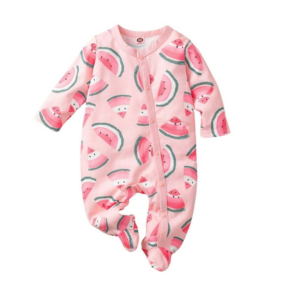 YABCSAZ Toddler Baby Girls Boys Rompers Long Sleeve Warm Button Snowsuit Infant Winter Outfits Cute Catoon Print Bodysuit for Newborn Kids Christmas Gifts Size 56 0 Months