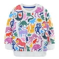 thumbnail image 1 of YABCSAZ Toddler Baby Girls Fleece Sweatshirts Casual Long Sleeve Round Neck Tops Oversize Loose Fit Pullover Solid Color Block Cute Shirts Kids Fall Warm Outfits Size 7Years, 1 of 6