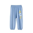 thumbnail image 1 of YABCSAZ Toddler Baby Girls Jeans Pants Casual Loose Fit Elastic Waist Cargo Pants Print Comfy Baggy Pocket Haren Denim Long Pants Kids Clothes Out Play Games Size 3 Years, 1 of 2