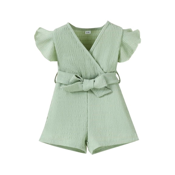 YABCSAZ Toddler Baby Girls Jumpsuits Ruffle Sleeveless One Piece Romper Summer Casual Loose Fit Jumpsuits Solid Color Girls Clothing Infant Baby Playwear Birthday Gifts Size 18 Months