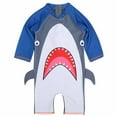 thumbnail image 1 of YABCSAZ Toddler Baby Swimsuits One Piece Shark Shape Set Infant Boy's UPF 50+ Sun Protection Swimwear Zipper Up Surfing Hoodies Swimsuit Rash Guard Sets Size 2-3 Years, 1 of 7