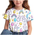 thumbnail image 1 of YABCSAZ Toddler Boy Girl Easter Shirt Summer Casual Loose T Shirts Crewneck Short Sleeve Bunny Outfits Kids Digger Eggs Hunt Tops Cotton Tee Top Blouses Size 11 T, 1 of 7