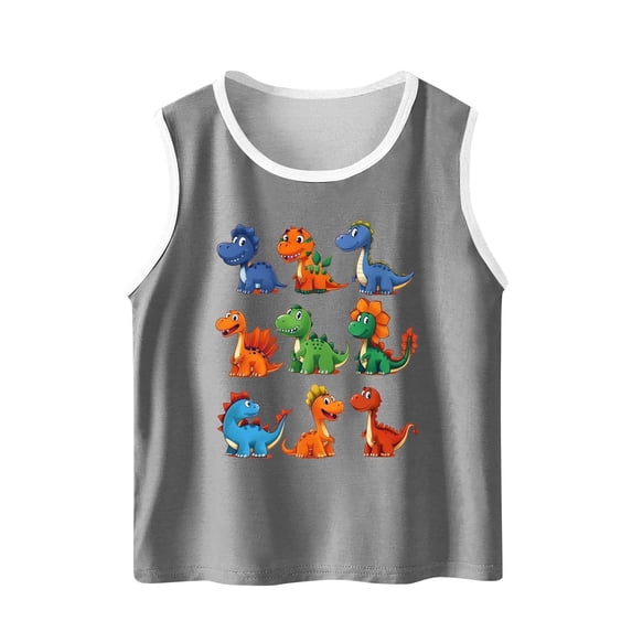 YABCSAZ Toddler Boys Girls Summer Outfits Sleeveless Tank Tops Loose Fit Active Tee Shirts Kids Casual T-Shirts Blouses Funny Cute Printed Shirts Tops Baby Clothes Size 14 T