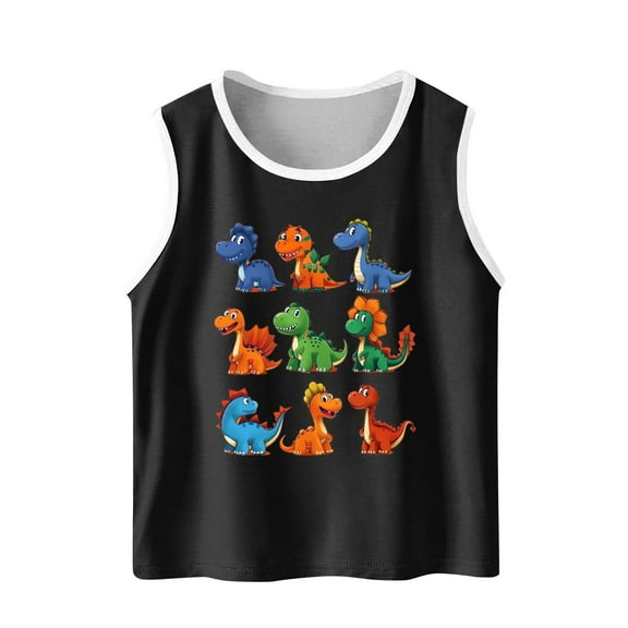 YABCSAZ Toddler Boys Girls Summer Outfits Sleeveless Tank Tops Loose Fit Active Tee Shirts Kids Casual T-Shirts Blouses Funny Cute Printed Shirts Tops Baby Clothes Size 6 T