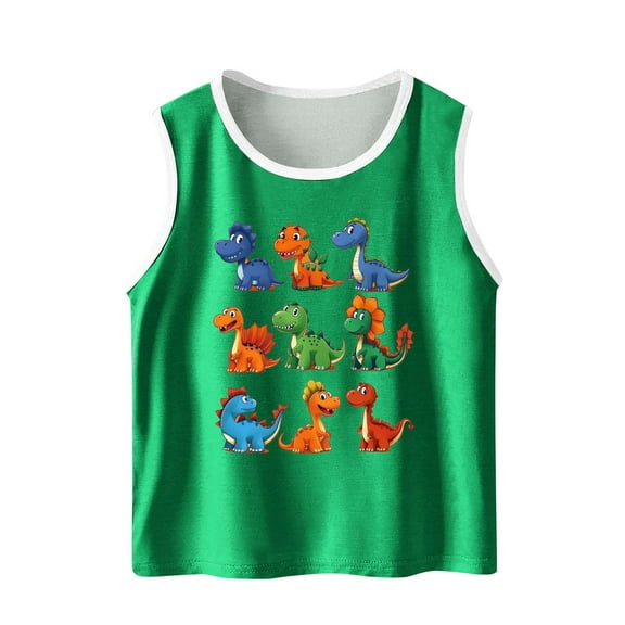 YABCSAZ Toddler Boys Girls Summer Outfits Sleeveless Tank Tops Loose Fit Active Tee Shirts Kids Casual T-Shirts Blouses Funny Cute Printed Shirts Tops Baby Clothes Size 12 T
