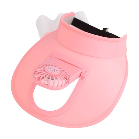 YABCSAZ Toddler Girls Boys Sun Visor Hats with Fan Kids UPF 50+ Sun Protection Hat Wide Brim Visors Fan Caps Summer Mini Cooling Fan Visor for Travel Camping Study Beach Size Free Size