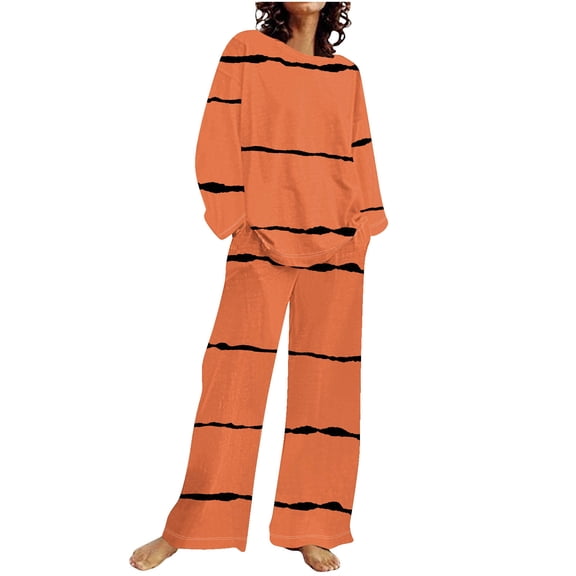 YABCSAZ Two Piece Sets for Women Fall Cotton Linen Long Sleeve Round Neck Top and Drawstring Elastric Wide Leg Pant Set Casual Loose Fit Soft Comfy Pajamas for Women 2024 Trendy