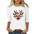 thumbnail image 1 of YABCSAZ Ugly Christmas Sweater for Women Christmas Sweatshirt Fleece 3/4 Sleeve Crewneck Oversize T Shirts Solid Graphic Print Tops Casual Loose Warm pullover Sweatshirts Fall Trendy Outfits, 1 of 5