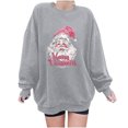 thumbnail image 1 of YABCSAZ Ugly Christmas Sweater for Women Plus Size Sweatshirts Casual Loose Long Sleeve Tops Santa Claus Christmas Trees Snowmen Reindeer Graphic Printed Oversized Pullover,Gifts for Women, 1 of 4
