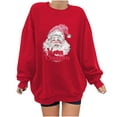 thumbnail image 1 of YABCSAZ Ugly Christmas Sweater for Women Plus Size Sweatshirts Casual Loose Long Sleeve Tops Santa Claus Christmas Trees Snowmen Reindeer Graphic Printed Oversized Pullover,Gifts for Women, 1 of 4