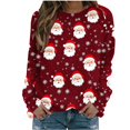 thumbnail image 1 of YABCSAZ Ugly Christmas Sweater for Women Sweatshirt Fleece Long Sleeve T Shirts Casual Loose Warm Pullover Oversize T Shirts Christmas Tree Snowflakes Reindeer Santa Claus Tops for Xmas Party, 1 of 5