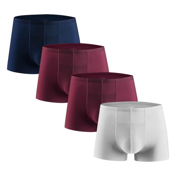 YABCSAZ Underwear for Men Soft Comfy Breathable Cool Underwear Ice Silk Traceless Quick-dry Boxer Briefs Every Day Comfort Stretch Boxer Briefs Mens Boxer Briefs 4 Pack