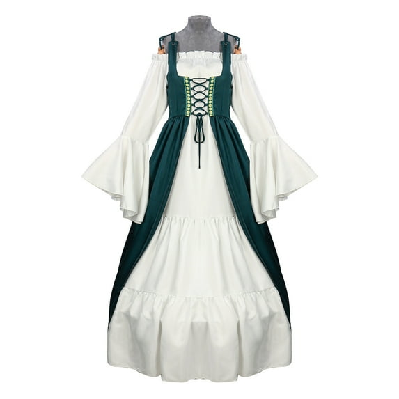 YABCSAZ Vintage Embroidered Renaissance Gothic Dress for Women , Plus Size Medieval Dress, Renaissance Princess Costume Lace Cocktail Dresses Masquerade Gown Prom Dress Floor Length Dress Maxi Dress