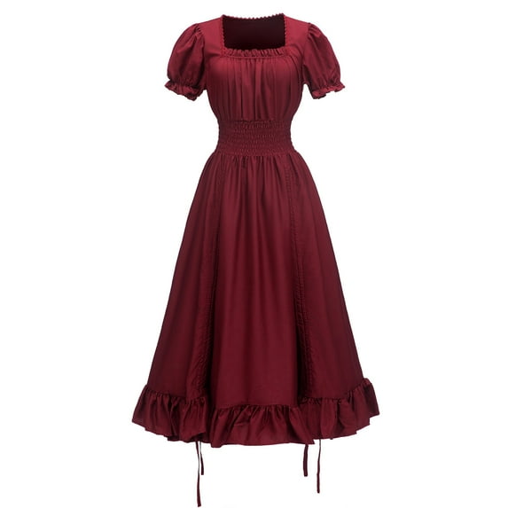 YABCSAZ Vintage Embroidered Renaissance Gothic Dress for Women , Plus Size Medieval Dress, Renaissance Princess Costume Lace Cocktail Dresses Masquerade Gown Prom Dress Floor Length Dress Maxi Dress