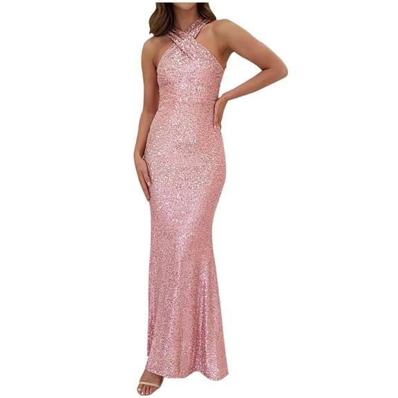 YABCSAZ Wedding Guest Dresses for Women Sleeveless Sexy Elegant Tank Dress Ruffle Pleat Waist Bodycon Evening Cocktail Slit Formal Dress