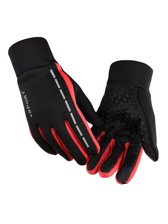 Winter Gloves For Men Women Waterproof Fleece Warm Winter Gloves Street Motorcycle Protective Cruiser Biker Gel Gloves, Unisex Non-slip, Elastic Cuff, Knit Stretchy, Christmas Gifts