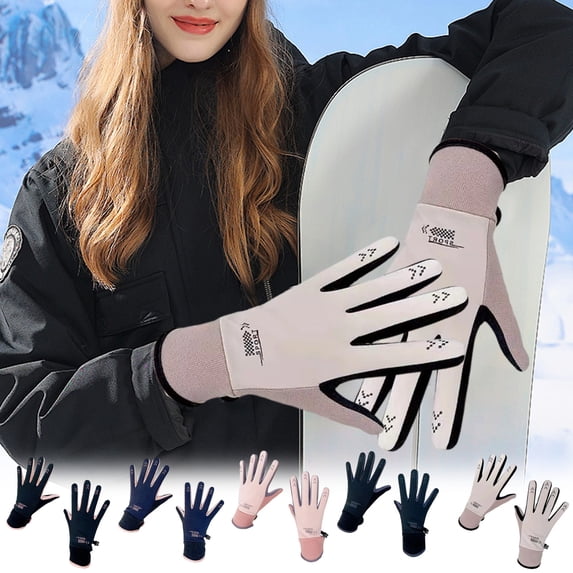 YABCSAZ Winter Ski Gloves Unisex Fleece-Lined Touchscreen Warm Thickened Thermal Gloves for Driving Cycling Outdoor Sports, B