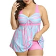 thumbnail image 1 of YABCSAZ Women鈥檚 Bathing Suit Summer Printed Casual Loose Suits Sling Strappy Back Athletic Swimwear with Shorts Two Piece Plus Size Tankini Swimsuits, 1 of 5
