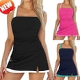 thumbnail image 1 of YABCSAZ Women Vintage Tummy Control Two Piece Tankini Swimsuits ;Square Neck Spaghetti Strap Tops and Skirts ,Swimdress Push up Swimwear Bathing Suits, 1 of 8