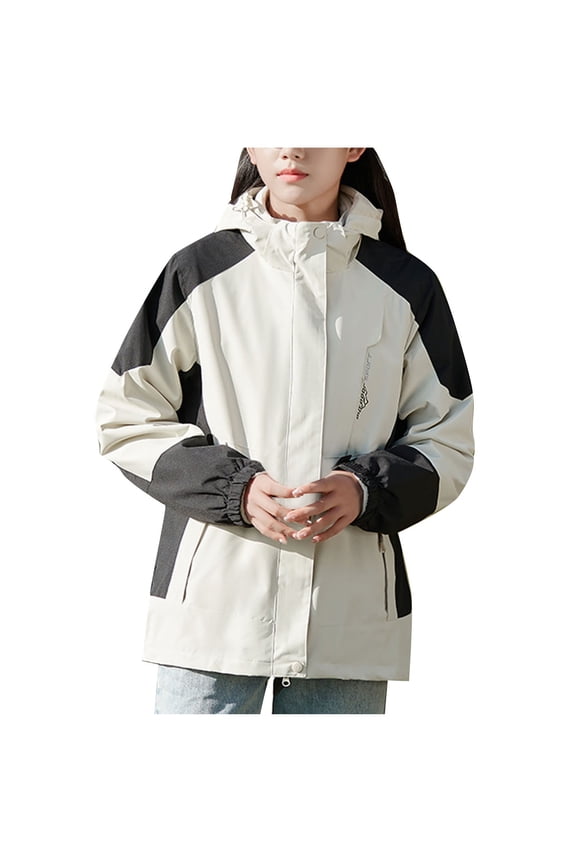 Women Waterproof Rain Jacket Lightweight Warm Thick Raincoat Softshell Hooded Jacket, Winter Three In One Removable Sports Mountaineering Suit Outdoor Hiking Mountaineering Suit Ski Suit