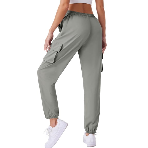 YABCSAZ Women's Casual Pants High Waist Drawstring Cargo Pants Soft Comfortable Shorts Elastic Waist Lounge Long Solid Color Yoga Pants Trousers Workout Beach Vocation Travel Capri Pants for Women