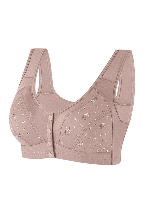 Women's Front Closure Compression Bras Full Coverage Plus Size Sports Bras Support Wirefree Underwire for Post Surgery Mastectomy