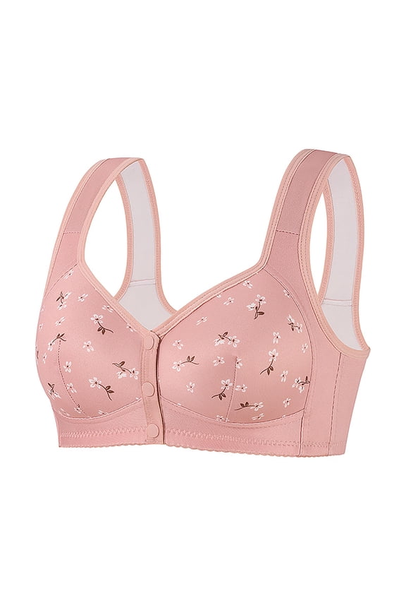 Women's Front Closure Compression Bras Plus Size Full Coverage Sports Bras Support Wirefree Underwire for Post Surgery Mastectomy