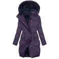 thumbnail image 1 of YABCSAZ Women's Long Warm Winter Coat Windproof Thickened Fleece Lined Down Jacket Waterproof Puffer Outerwear with Hood, 1 of 8