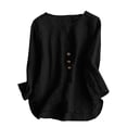 thumbnail image 1 of YABCSAZ Women's Oversized Long Sleeve Shirts Cotton Linen Plus Size Loose Casual Shirts Tops Oversized Solid Color Blouse Tops, 1 of 7