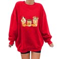 thumbnail image 1 of YABCSAZ Women's Oversized Pullover Long Sleeves Graphic Fleece Sweatshirts Casual Loose fit Winter Warm Basic Pullover Crewneck Sweatshirt Tops without Pockets, 1 of 7