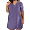 thumbnail image 1 of YABCSAZ Women's Oversized Shirts Summer Casual Short Sleeve V Neck Blouses Tops Solid Color Plus Size Lightweight Loose Shirts, 1 of 5