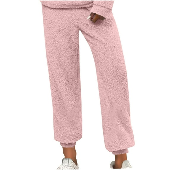 YABCSAZ Women's Pajama Pants Fleece Casual Loose Pants High Wait Drawstring Sleepwear Warm Lounge Pjs with Pockerts,Fall Winter Outfits,Chrismas Gifts for Women