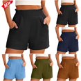 thumbnail image 1 of YABCSAZ Women's Shorts Cotton Linen Casual Shorts Summer Casual High Waisted Bermuda Shorts Plus Size Jogging Shorts Soft Comfy Business Work Shorts for Workout Fitness Athletic Shorts Gym Shorts, 1 of 9