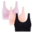 thumbnail image 1 of YABCSAZ Women's Sports Bras Bras Padded Seamless Plus Size Adjustable Straps Bralettes Everyday Sleeping Underwire Tank Tops for Workout Yoga Running Gym 3Pack, 1 of 7