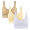 thumbnail image 1 of YABCSAZ Women's Sports Bras Bras Padded Seamless Plus Size Adjustable Straps Bralettes Everyday Sleeping Underwire Tank Tops for Workout Yoga Running Gym 3Pack, 1 of 8