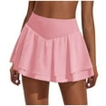 thumbnail image 1 of YABCSAZ Women's Tennis Golf Skirts High Waisted Athletic Skorts Summer Casual Yoga Skirts Solid Color High-Waisted Double-Layer Shorts Y2K Summer Workout Outfits for Running Pickleball, 1 of 8