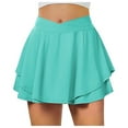 thumbnail image 1 of YABCSAZ Women's Tennis Golf Skirts High Waisted Athletic Skorts Summer Casual Yoga Skirts Solid Color High-Waisted Double-Layer Shorts Y2K Summer Workout Outfits for Running Pickleball, 1 of 1