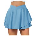 thumbnail image 1 of YABCSAZ Women's Tennis Golf Skirts High Waisted Athletic Skorts Summer Casual Yoga Skirts Solid Color High-Waisted Double-Layer Shorts Y2K Summer Workout Outfits for Running Pickleball, 1 of 8