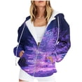 thumbnail image 1 of YABCSAZ Women's Ugly Christmas Sweaters Christmas Tree Snowflakes Reindeer Santa Claus Oversize Sweatshirt Fleece Zipper T Shirts Casual Loose Warm Pullover Tops T Shirts for Xmas Party, 1 of 4