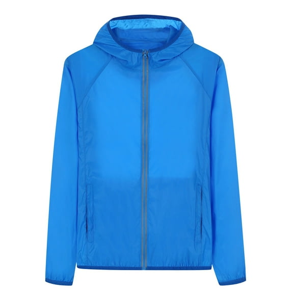 YABCSAZ Women's Waterproof Raincoat Plus Size Loose Running Lightweight Rain Jacket Zip Hooded Windbreaker with Pockets for Outdoor Mountaineering Suit Thin Breathable Top