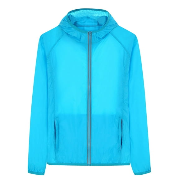 YABCSAZ Women's Waterproof Raincoat Plus Size Loose Running Lightweight Rain Jacket Zip Hooded Windbreaker with Pockets for Outdoor Mountaineering Suit Thin Breathable Top