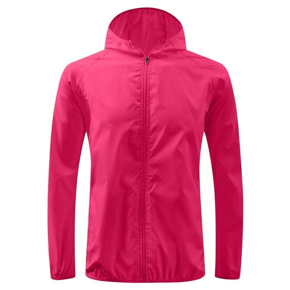 YABCSAZ Women's Waterproof Raincoat Plus Size Loose Running Lightweight Rain Jacket Zip Hooded Windbreaker with Pockets for Outdoor Mountaineering Suit Thin Breathable Top