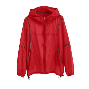 YABCSAZ Women's Waterproof Raincoat Plus Size Loose Running Lightweight Rain Jacket Zip Hooded Windbreaker with Pockets for Outdoor Mountaineering Suit