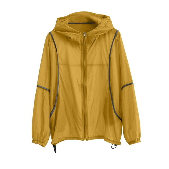 YABCSAZ Women's Waterproof Raincoat Plus Size Loose Running Lightweight Rain Jacket Zip Hooded Windbreaker with Pockets for Outdoor Mountaineering Suit