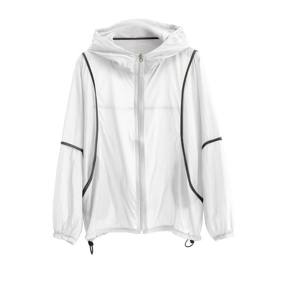 YABCSAZ Women's Waterproof Raincoat Plus Size Loose Running Lightweight Rain Jacket Zip Hooded Windbreaker with Pockets for Outdoor Mountaineering Suit