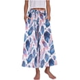 thumbnail image 1 of YABCSAZ Women's Wide Leg Pants Loose Casual Pants Plus Size Boho Pants Printed Drawstring Elastic Waist Lounge Long Trousers Soft Comfortable Capri Pants for Women, 1 of 8
