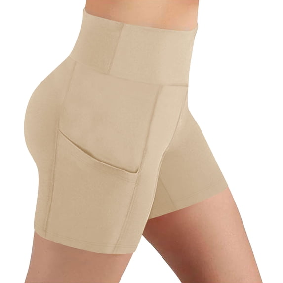 YABCSAZ Women's Yoga Shorts with Pockets, Compression Workout Shorts Athletic Shorts Underpants Soft Csual Short Leggings Hiking Running Gym Shorts Plus Size Biker Shorts for Women