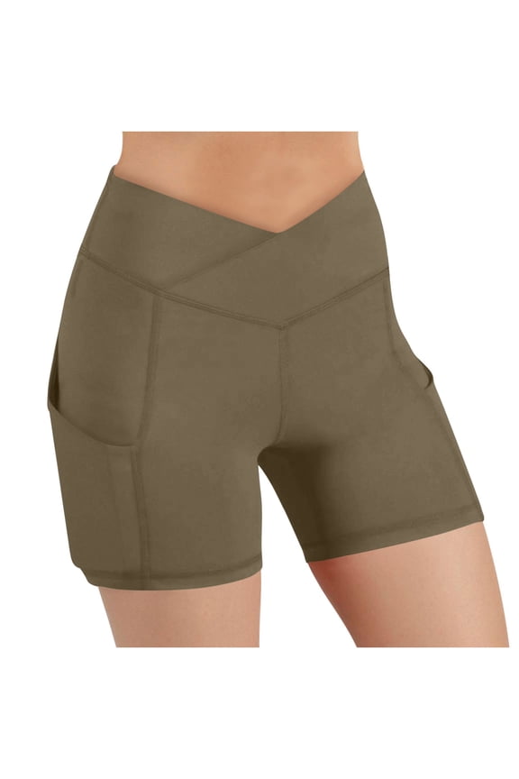 Women's Yoga Shorts with Pockets, Compression Workout Shorts Athletic Shorts Underpants Soft Csual Short Leggings Hiking Running Gym Shorts Plus Size Biker Shorts for Women
