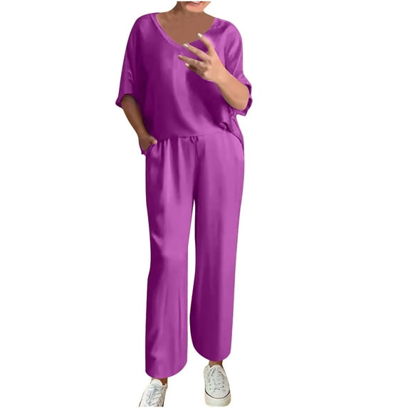 YABCSAZ Womens 2 Piece Outfits Button Down Long Sleeve Lounge Sweatsuit Sets Oversized Sweatshirt Baggy Fall Fashion Sweatpants with Pockets